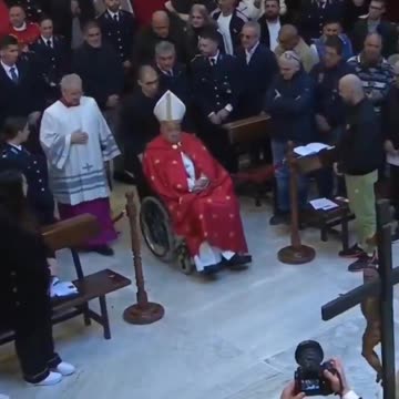 Pope Francis has opened a symbolic door inside a Roman prison, marking the first time ...