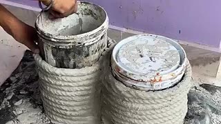 Shocking: Rope and cement best DIY idea 🙂 #reels #crafts #cementcraft #homedecor