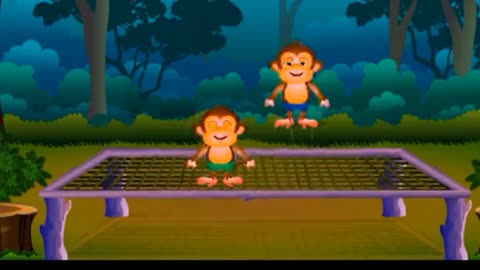 5 little monkeys singing happily