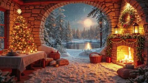 ❄️ LIVE: Cozy Christmas Fireplace 24/7 🔥 Relax with Crackling Fire & Christmas Music All Day! 🎅