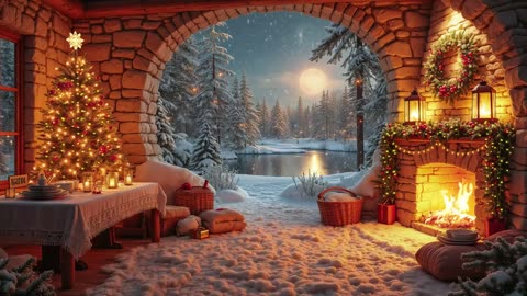 ❄️ LIVE: Cozy Christmas Fireplace 24/7 🔥 Relax with Crackling Fire & Christmas Music All Day! 🎅