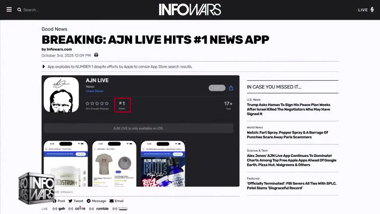 ALEX JONES [FULL] Friday 10/3/25