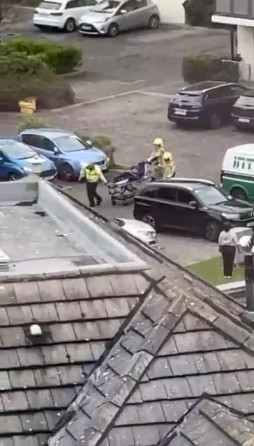 A victim being wheeled away after being stabbed at an alleged Tusla centre for children