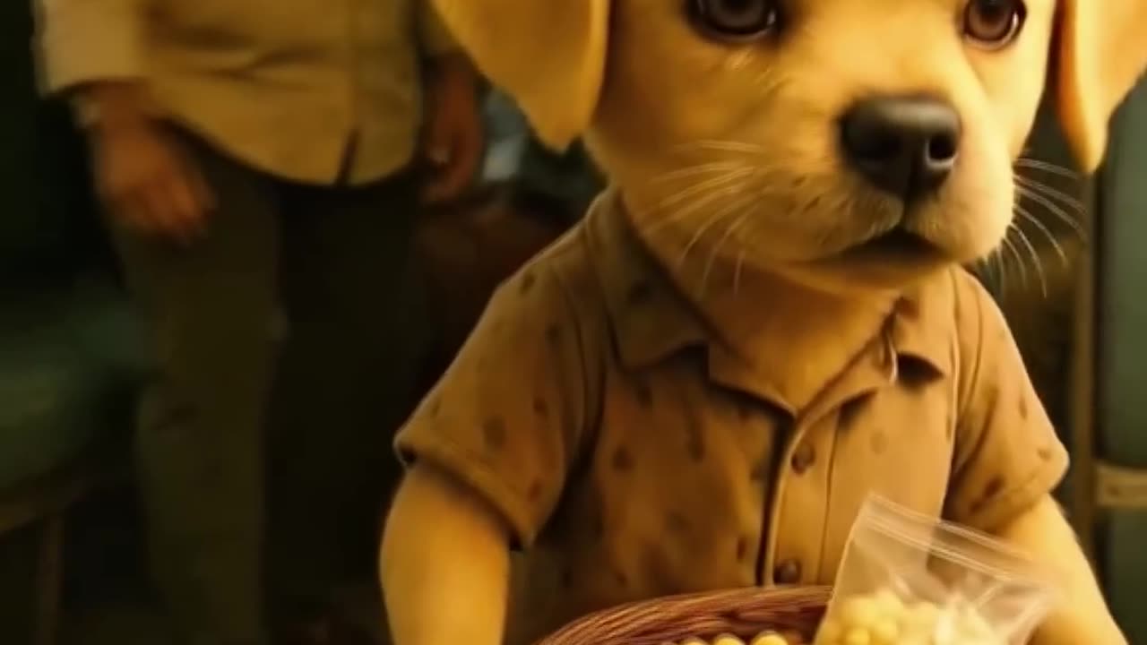 The poor puppy dog did not have tennis or ball so, his rich friends making fun of him