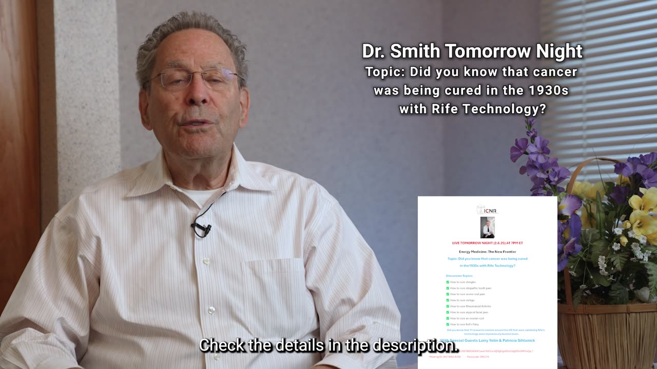 JOIN DR. SMITH LIVE TOMORROW NIGHT (2.6.25) AT 7PM EST