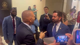Heated exchange between Hakeem Jeffries and Rep. Mike Lawler during the shutdown