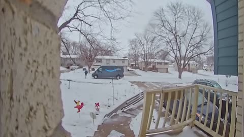 Delivery Driver Haphazardly Tosses Package at Doorstep