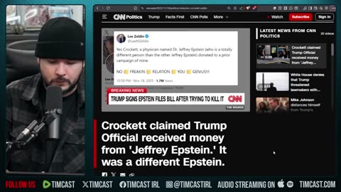 Jasmine Crocket HUMILIATED By CNN To HER FACE Over Epstein LIE | Tim Pool