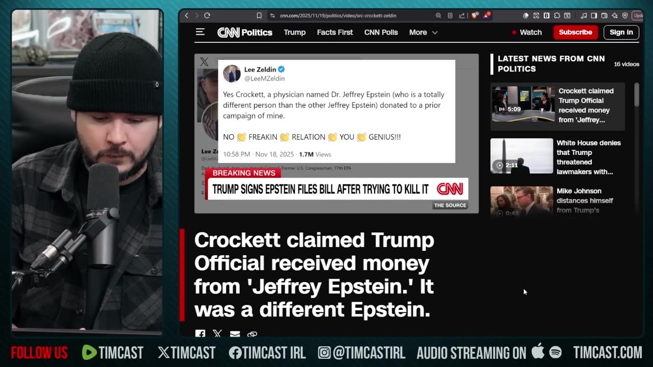 Jasmine Crocket HUMILIATED By CNN To HER FACE Over Epstein LIE | Tim Pool