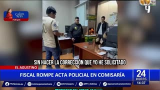 FISCAL INDEBIDAMENTE ROMPE ACTA FRENTE A POLICÍAS