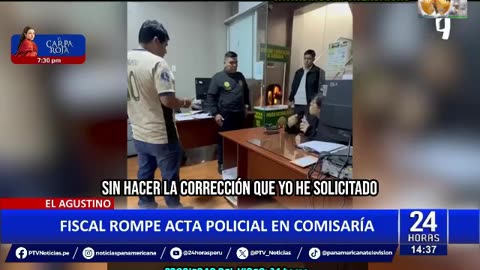 FISCAL INDEBIDAMENTE ROMPE ACTA FRENTE A POLICÍAS