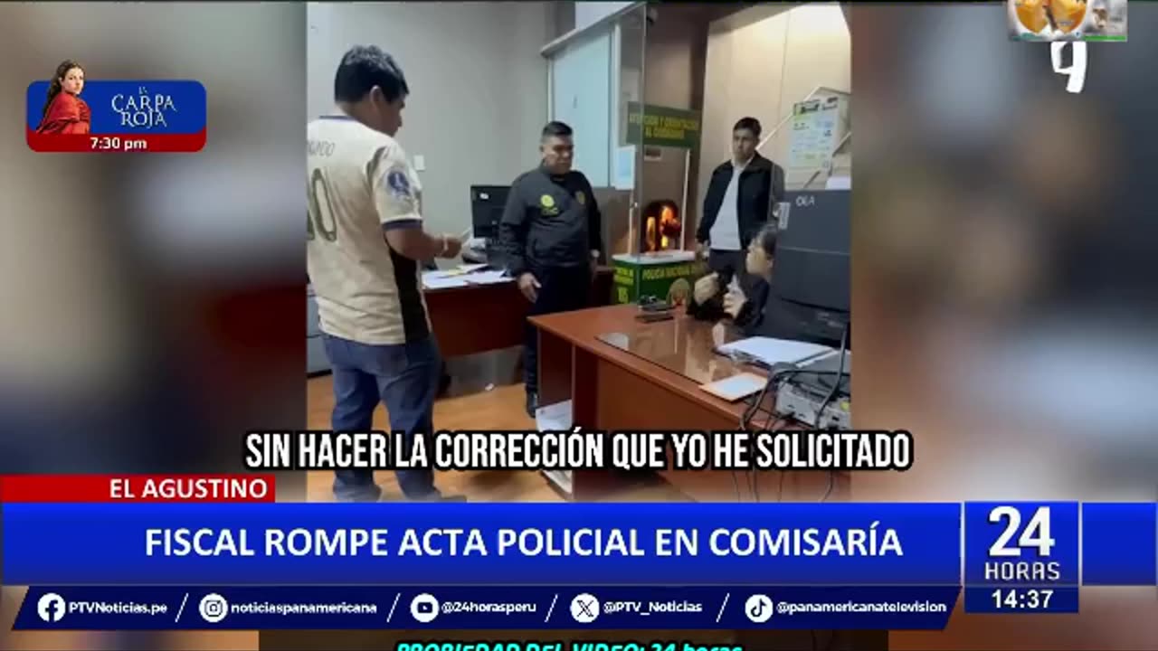 FISCAL INDEBIDAMENTE ROMPE ACTA FRENTE A POLICÍAS