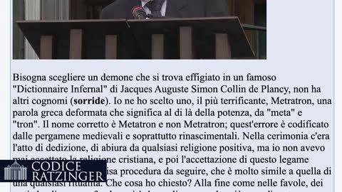NOTIZIE DAL MONDO l'intervista al massone Quirino Principe in cui disse di avere invocato il demonio Metatron e in cui dice di avere una libreria di libri di magia nera in cui lui abbia imparato ad andare in contatto con il demonio...