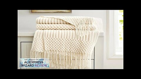 White Boho Throw Blankets Textured Big Knitted Blankets Chunky Vintage Luxury Throw Review