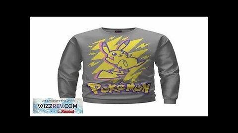 Pikachu Thunderbolt Artwork Pokemon Gray Sweatshirt Review