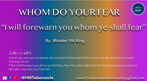 Whom Do You Fear?