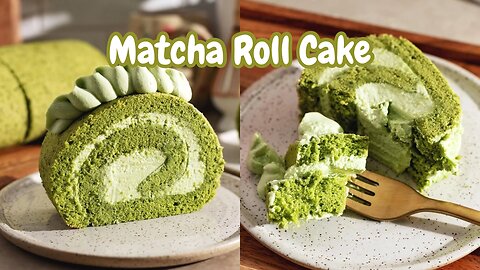 Matcha Roll Cake | Baking the softest roll cake at home