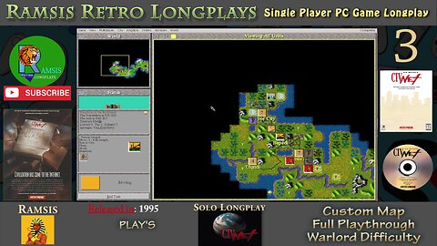 Sid Meier's CivNet | 1995 | PC Game | Warlord | Random Map | Egyptian - Episode #3 | Longplay