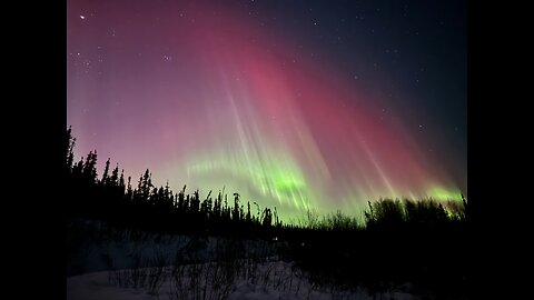 "RED Lights" Northern Lights (Aurora Borealis) Chasing in Fairbanks of January 1, 2025