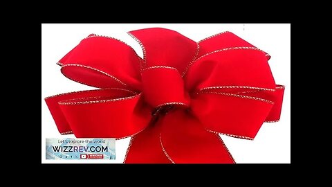 12-Pack Christmas Bows 10" x 26" Handmade with 2.5" Red Velvet Gold Review