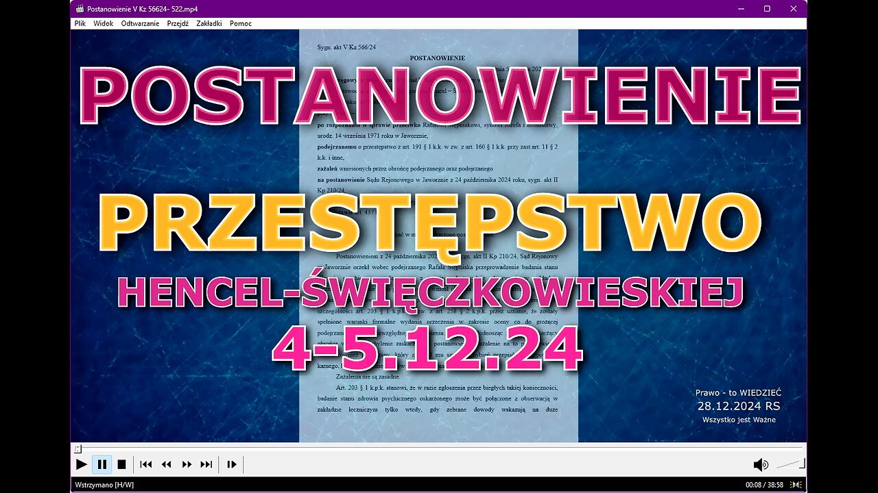 Postanowienie PRZESTĘPCZE klasy SSO V Kz 56624