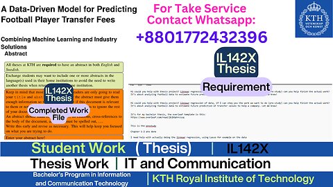 Client Work (Thesis)| IL142X Information & Communication Tech Explained| KTH, Sweden