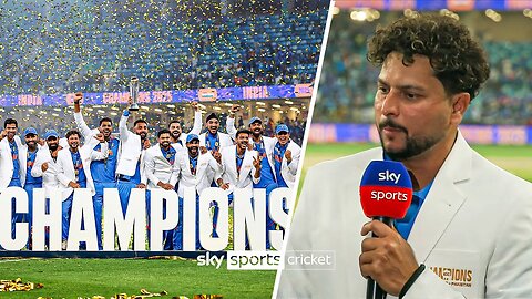 Kuldeep Yadav reacts to India winning the ICC Champions Trophy 2025.