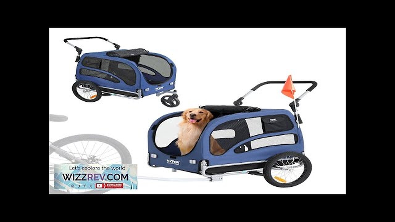 VEVOR Dog Bike Trailer Supports up to 100 lbs 2-in-1 Pet Stroller Review