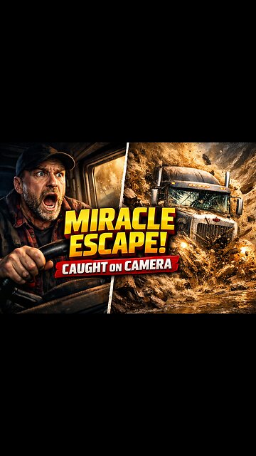 MIRACLE ESCAPE! 😱 Driver Leaps to Safety Seconds Before Deadly Landslide!