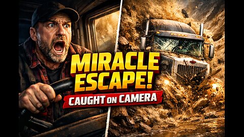 MIRACLE ESCAPE! 😱 Driver Leaps to Safety Seconds Before Deadly Landslide!
