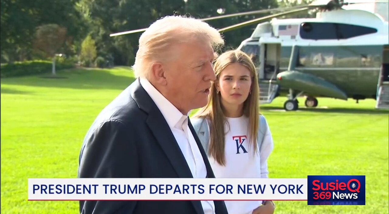 President Trump Speaks to Reporters White House Departs for Ryder Cup