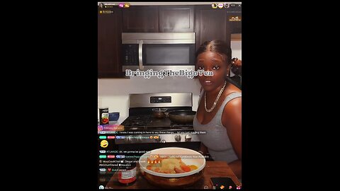 Diamond cooks salmon burger she made from scratch with mozzarella sticks