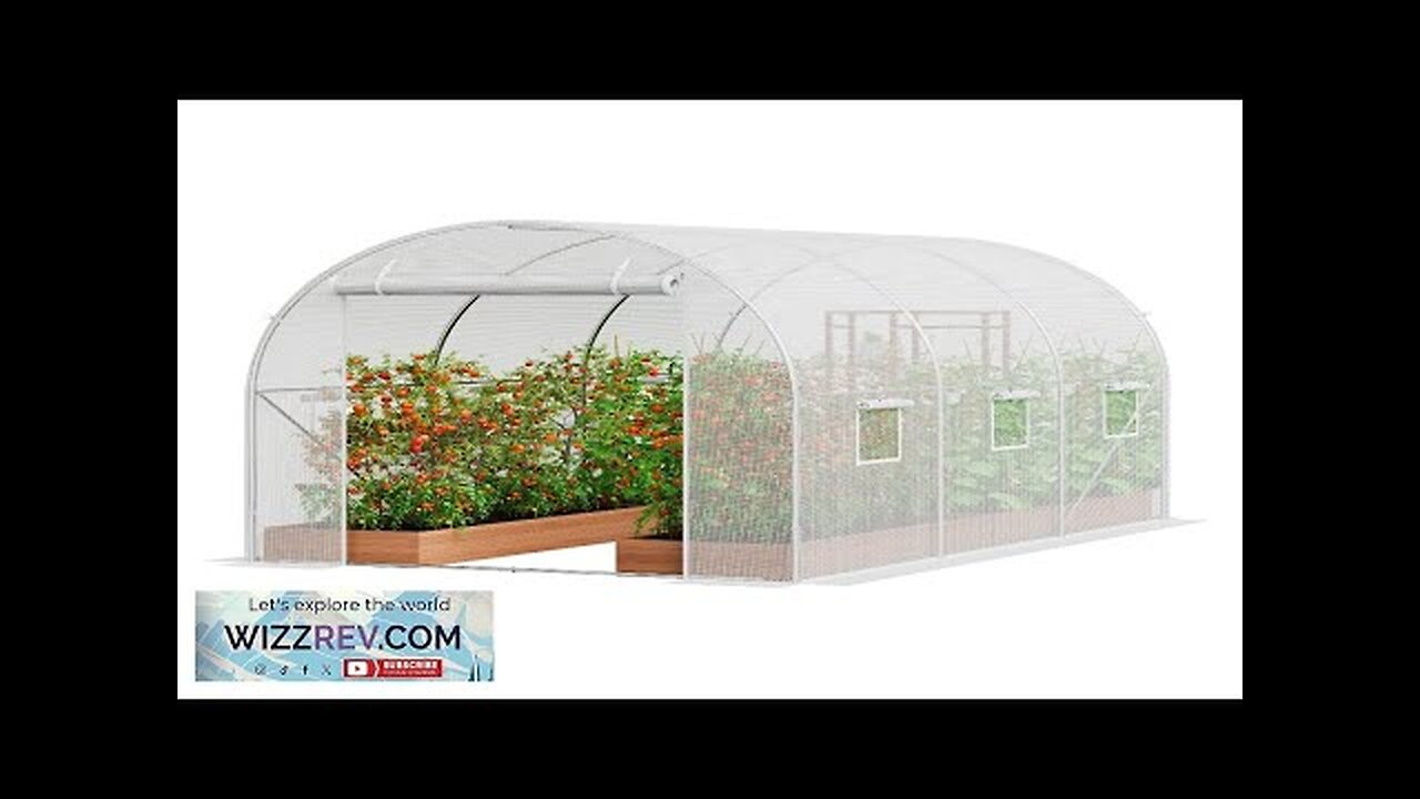 VEVOR Walk-in Tunnel Greenhouse 9.58x6.43x6.23ft Galvanized Frame PE Cover White Review