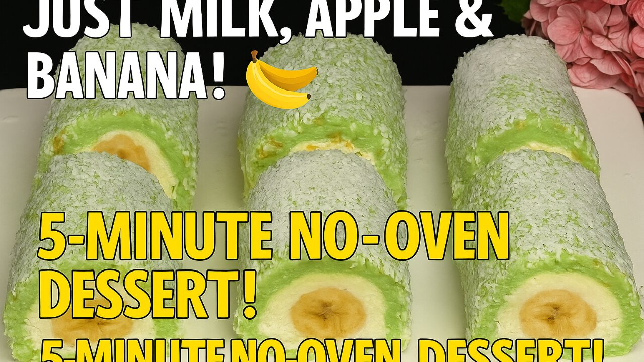 Just Milk, Apple & Banana! 🍎🍌 5-Minute No-Oven Dessert | Quick & Easy Sweet Treat