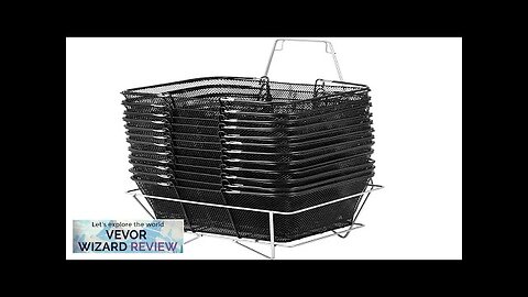 VEVOR 12PCS Shopping Baskets with Handles Black Metal Shopping Basket Portable Wire Review