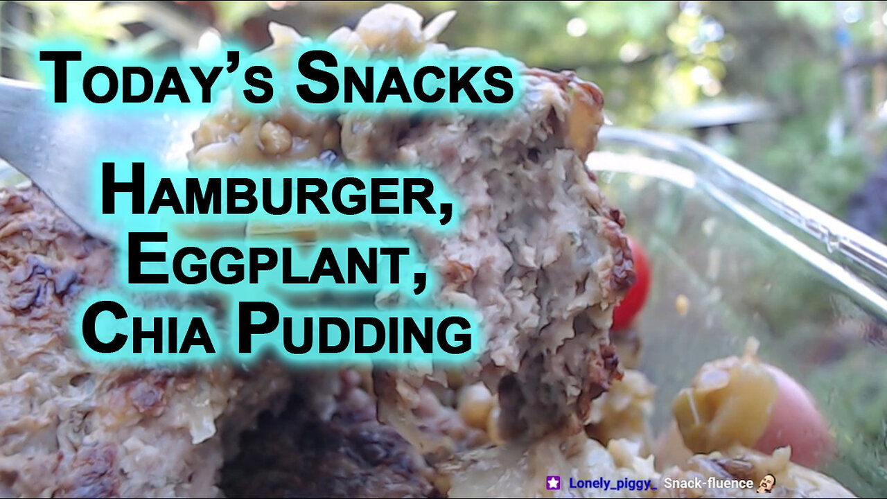 Today’s Snacks: Hamburgers With Eggplant Side Dish and Chocolate Chia Pudding/Mousse/Soufflé