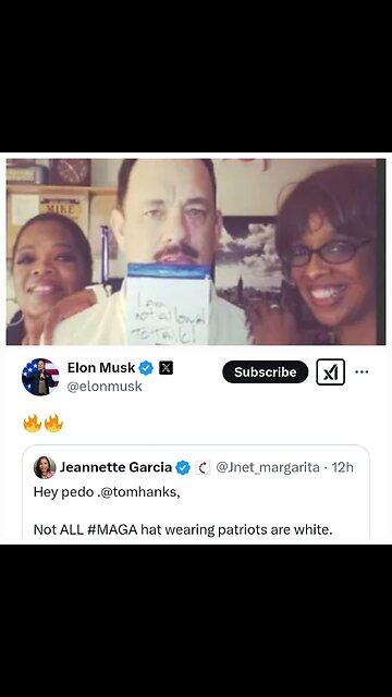 BREAKING: Elon Musk is reposting tweets that refer to Tom Hanks as a pedophile. __