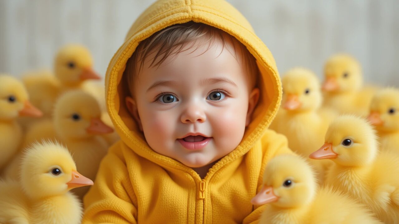 Adorable Baby and Ducklings: The Cutest Playtime Ever