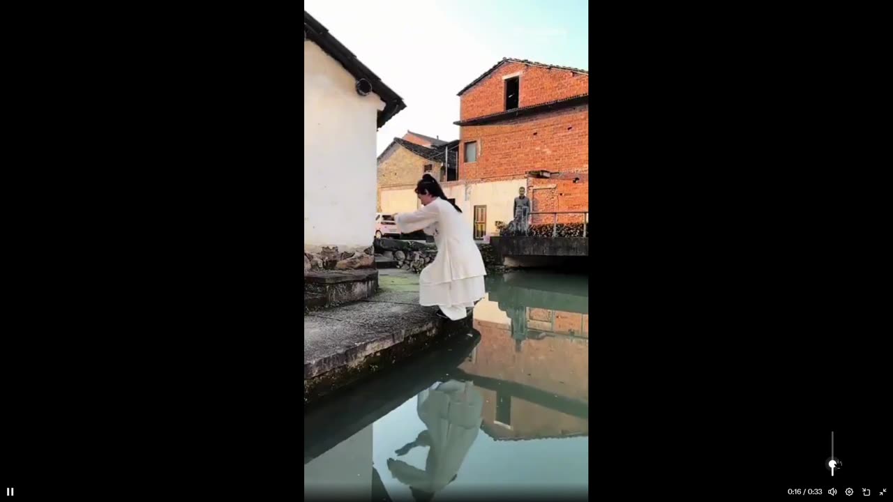 Impressive - jumping while stepping on the surface of the water.