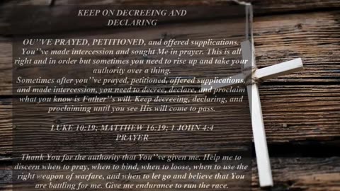 Keep On Decreeing & Declaring