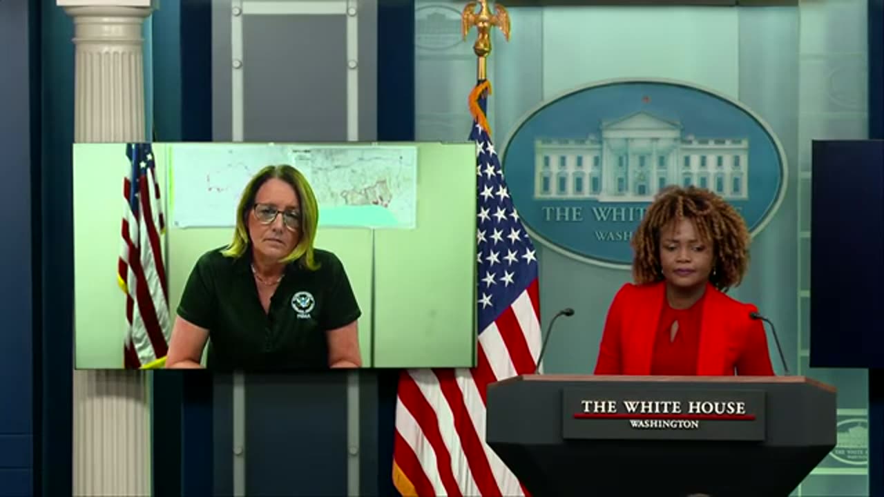 FEMA administrator Deanne Criswell joins Karine Jean-Pierre at the White House briefing