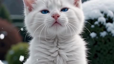 Snowy Kitty Adventure ❄️🐱 – Watch this fluff ball explore the snow!