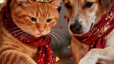 Cutest Animal Celebrations Ever 🐾🎉#shorts #youtubeshorts #cuteanimals #catanddog #animalfriends