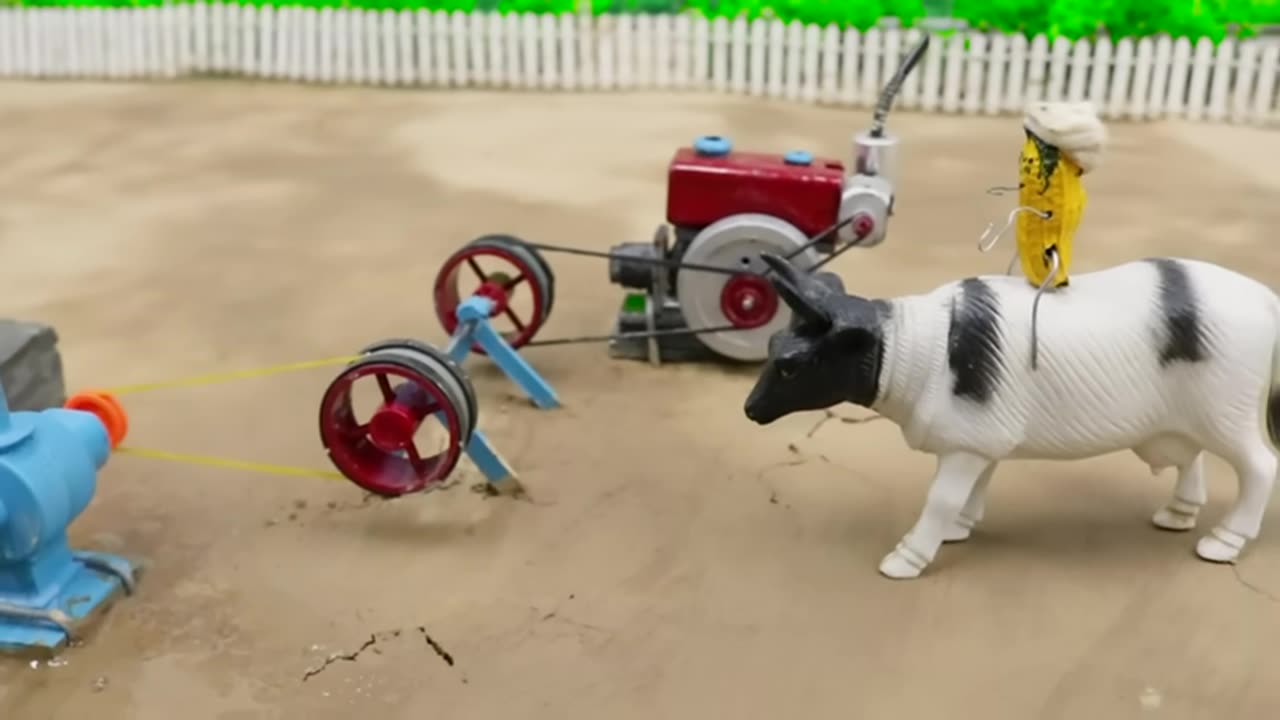 diy tractor making miniature pulley water pump diesel engine science project