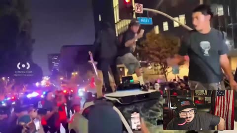 #LA #ANTIFA #ICE #Protest With Skater Boys Destroying Vehicles