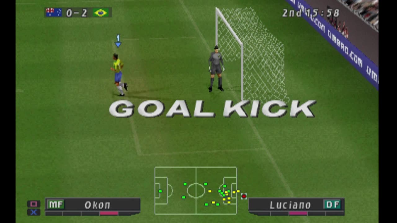 Pro Evolution Soccer 2 gameplay on the PS1