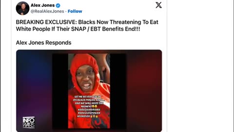 SNAP/EBT recipient threatens to eat white people ..