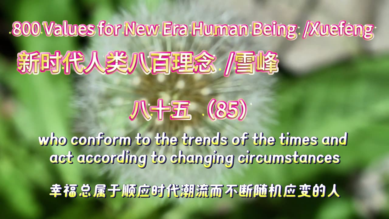 800 Values for New Era Human Being(85)