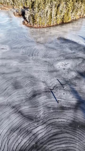 Friends Skating on a Frozen River