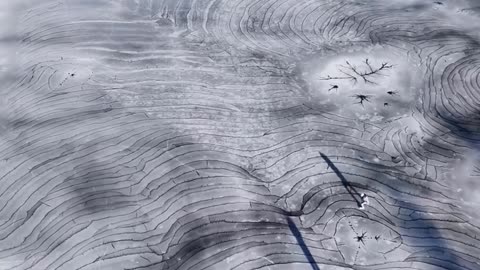 Friends Skating on a Frozen River